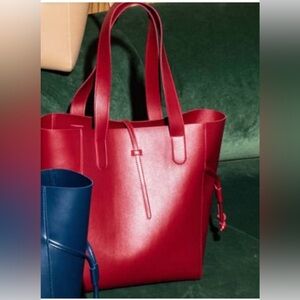 Stephanie Johnson Red Leather Tote Bag